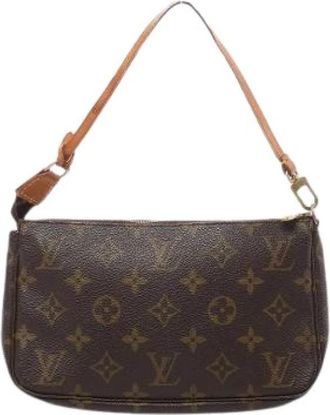 Louis Vuitton Pre-owned Pochette Accessoire - Dames - Vintage Schoudertas - Bruin - ONE Size - Leer - Vintage