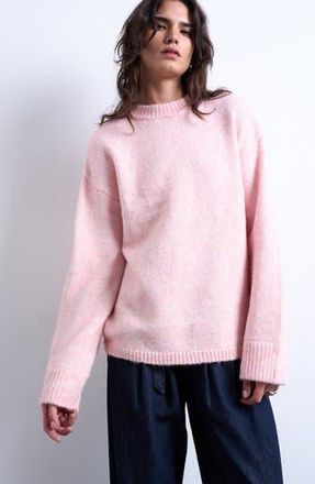 Topshop Fluffy Boxy Crewneck Sweater in Pink at Nordstrom Rack, Size X-Small