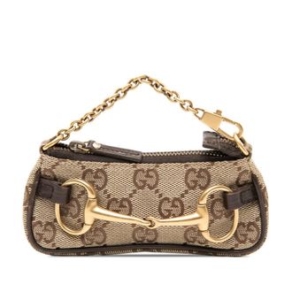 Gucci Pre-owned Gucci Mini GG Canvas Horsebit Chain Coin Pouch Ladies QZO967L315YWXIHY