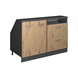 Vicco Conjunto De Armarios Para Techo Inclinado Rion, Roble Artesanal, 120 Cm Lote De 2 Carcasas De Armario 60 Cm De Profundidad, Vicco