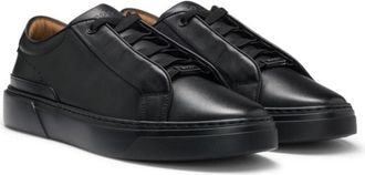 BOSS Gary sneakers in brushed leather with elastic laces