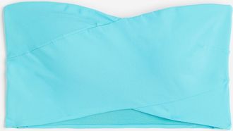 H&M Wattiertes Bandeau-Bikinitop - Turquoise