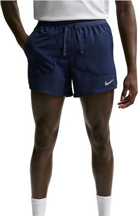 Nike 5 Dri-FIT Stride Brief-Lined Shorts Mens Workout Midnight Navy/Reflective Silver : 2XL 5, Polyester/Spandex