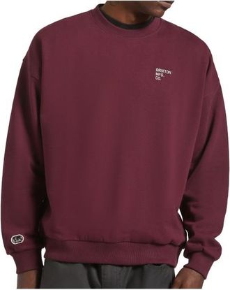 Brixton Embroidered Heavy Weight Crew Pullover für Herren | rot