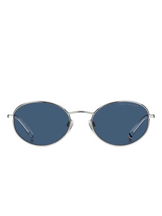 Tommy Hilfiger logo-print sunglasses - unisex - Metal - One Size - Grey