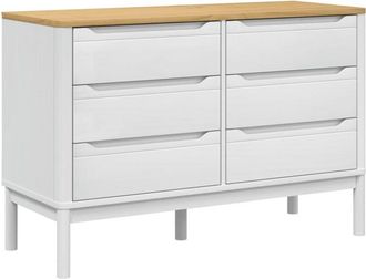 vidaXL Chest of Drawers floro White Solid Wood Pine Vidaxl