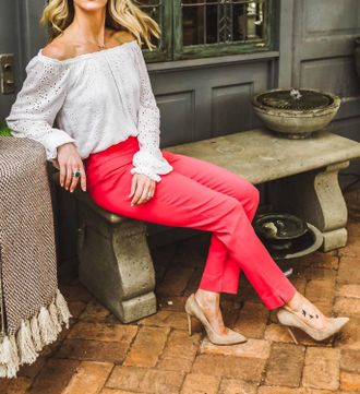 Lyss&eacute; Tate Low Rise Ankle Trouser In Geranium