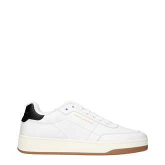 Saint Laurent Sneakers Greenwich Uomo In Pelle Bianca E Nera