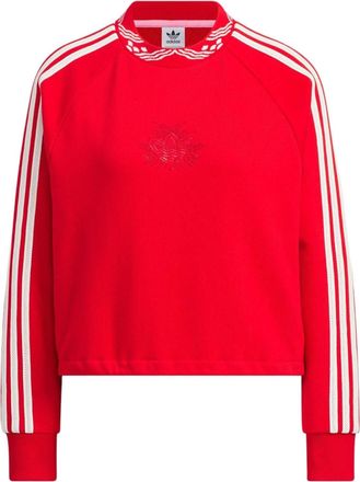 adidas (WMNS) adidas Originals Jacquard Rib Crewneck Sweatshirt Asia Sizing Red IX4228
