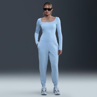 Nike Womens Form Long-Sleeve Bodysuit in Blue | HQ8296-441