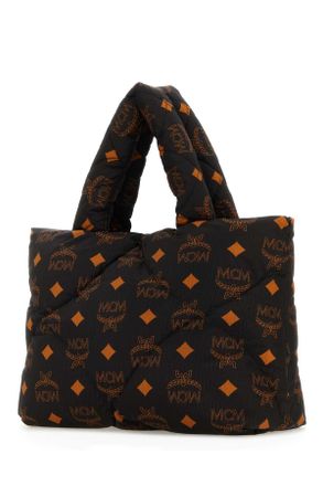 MCM Printed Nylon Shoulder Bag - Black
