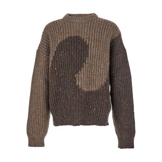 ERL Erl, Truien & Vesten, Heren, Bruin, M, Wol, Swirl Wool Crewneck Knit
