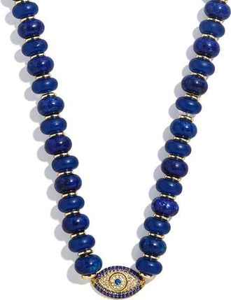 BaubleBar Leah Evil Eye Beaded Necklace in Blue at Nordstrom