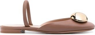 Gianvito Rossi Stijlvolle Muiltjes in Rijk Roze Leer - Dames - Slip ons - Beige - 36 1/2 EU - Leer - Schoenen