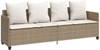 vidaXL Vidaxl - Tumbona Con Cojines Rat&aacute;n Sint&eacute;tico Beige