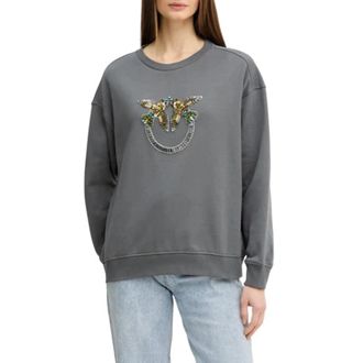 Pinko Nelly Sweatshirt - Dames - Sweatshirts - Grijs - 2XS - Katoen - Hoodies & sweatvesten