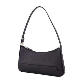 Marni Womens Calfskin Leather Shoulder Bag Black