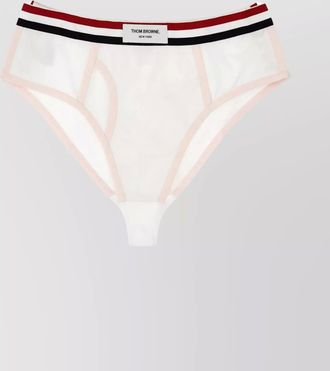Thom Browne color-block briefs with elastic waistband and sheer panels