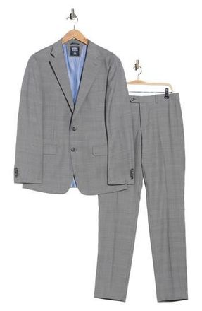 Original Penguin Two Button Notch Lapel Flap Pocket Suit in Grey/Red at Nordstrom Rack, Size 36 Regular
