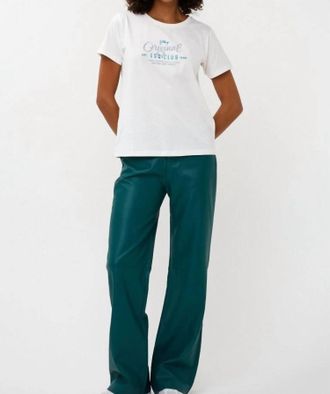 Esqualo Wide Leg Trousers In Teal