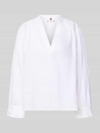 Tommy Hilfiger Relaxed Fit Leinenbluse aus reinem Leinen in Weiss, Gr&ouml;&szlig;e XL