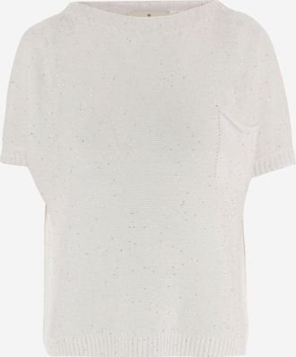 Bruno Manetti Kurzarmtrikot aus Leinen- und Baumwollmischung