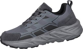 Generic Steel Toe Cap Trainers Sports Shoes Flat-Bottom Light Solid Color Casual Footwear Unisex Non-Slip Wear-Resistant Outdoor Running Sneakers with Cushion