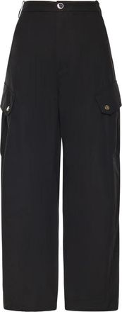 Pinko Rosalin Katoenen Broek - Dames - Wijde Broeken - Zwart - S - Katoen - Broeken
