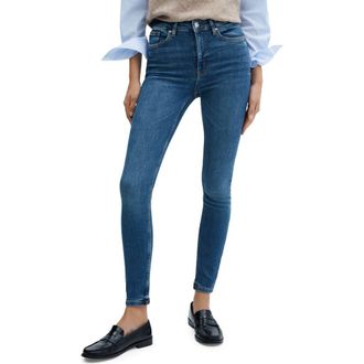 Mango High Waist Skinny Jeans in Dark Blue at Nordstrom Rack, Size 6