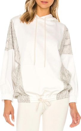 Beach Riot Stella Popover Hoodie In Taupe Snake