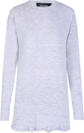 Dsquared2 Hoogwaardig T-shirt met lange mouwen - Dames - Longsleeves - Grijs - S - Katoen - Tops