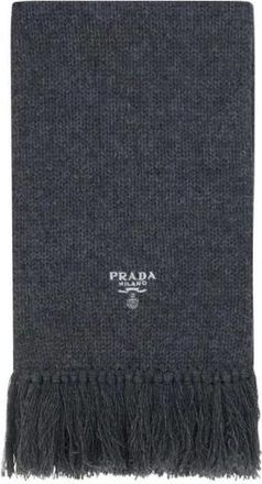 Prada Winter Scarves, male, Gray, Size: ONE SIZE Luxurious Cashmere Scarf