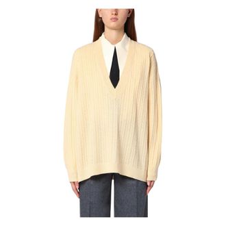 The Garment Truien & Vesten, Dames, Geel, M, Wol, V-hals Top