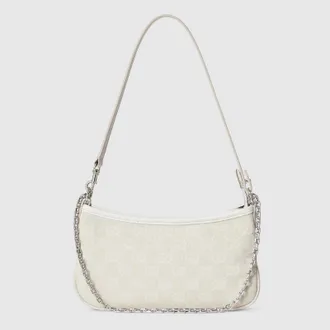 Gucci Gossip Small Shoulder Bag, White, GG Canvas