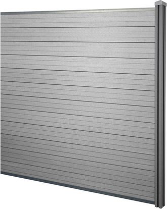 Hhg [NON UTILIZZATO] Pannello supplementare frangivento fendivista privacy Sarthe WPC 190cm grigio