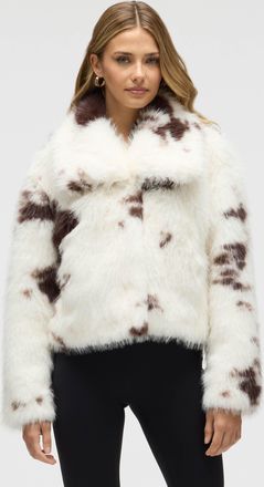 NVLT Womens Long Hair Faux Fur Jacket