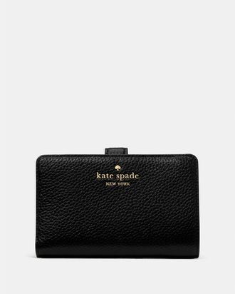 Kate Spade New York Womens Medium Bifold Wallet - Black Leather - One Size