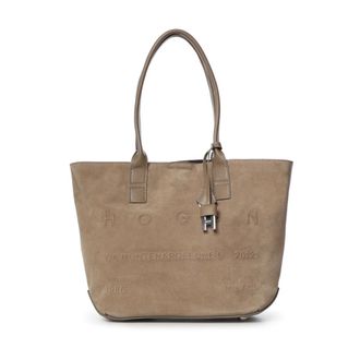 Hogan Address Shopping Bag - Dames - Tassen - Beige - Maat: ONE Size Zijde