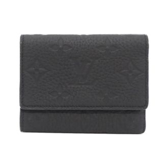 Louis Vuitton Black Leather Wallet (Tri-Fold) (Pre-Owned)