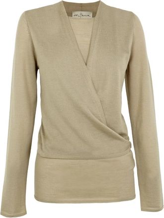 Cortana Fio- donkerbeige kasjmier gebreide vest - Dames - Cashmere truien - Beige - XS - Kasjmier - Truien & Vesten