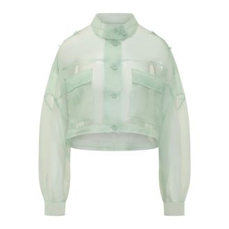 Pinko Pinko, Jassen, Dames, Groen, M, Short Caban Jas