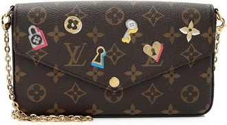 Louis Vuitton Brown Monogram Canvas Love Lock Felicie Pochette (Authentic Pre-Loved)