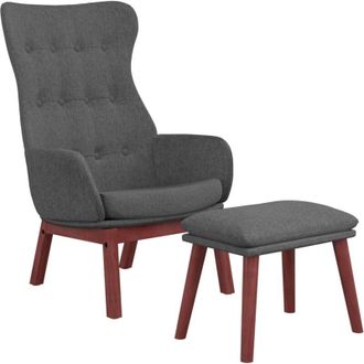 Nova Sill&oacute;n De Relax Con Taburete Tela Gris Oscuro Vidaxl