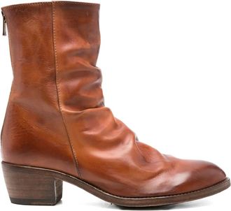 Shoto 45 mm leren laarzen met ritssluiting - Bruin