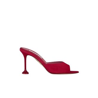 Aquazzura Heeled Mules, female, Red, Size: 9 1/2 US Bisous 85 Stiletto Flip-Flops