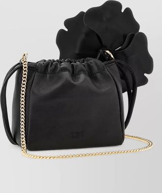 Pinko flower leather pouch