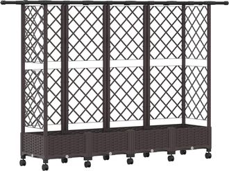 vidaXL Cama Elevada Con Trellis Y Techo Marr&oacute;n 202,5 X 40 X 127 Cm Pp Vidaxl