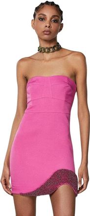 Patrizia Pepe Kleedjes - Dames - Feestkleedjes - Paars - S - Polyester - Kleedjes