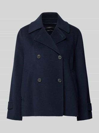 Max Mara Loose Fit Wollmantel aus Schurwoll-Mix Modell FANTINO in Marine, Gr&ouml;&szlig;e 34