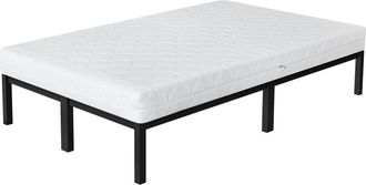 ML Design Cama de estructura metalica negra 120x200cm con colch&oacute;n
